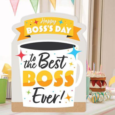 Happy Boss's Day - Best Boss Ever Giant Greeting Card - Big Shaped Jumborific Card - 16.5 x 22 inches
