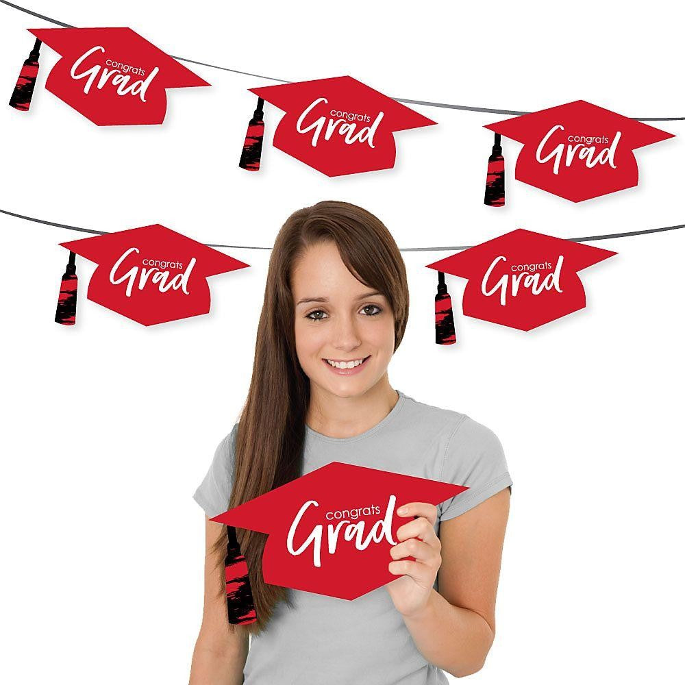 Red Grad - Best is Yet to Come - Graduation Hat Decorations DIY Large Red Graduation Party Essentials - 20 Count