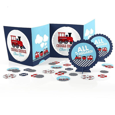 Railroad Party Crossing - Steam Train Birthday Party or Baby Shower Centerpiece and Table Decoration Kit