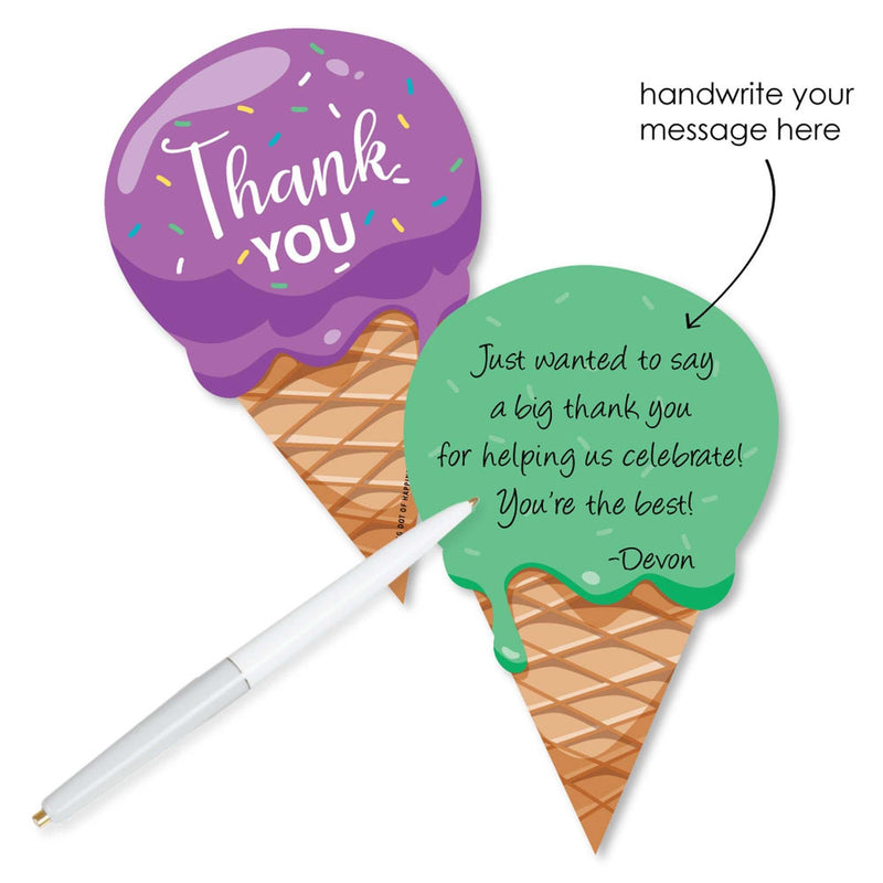 Sweet Shoppe - Shaped Thank You Cards - Candy and Bakery Birthday Party or Baby Shower Thank You Note Cards with Envelopes - Set of 12