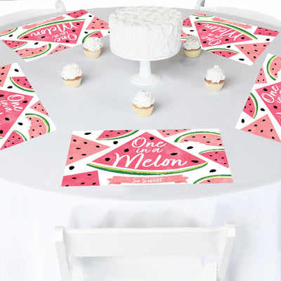 Sweet Watermelon - Paper Birthday Party Coloring Sheets - Activity Placemats - Set of 16