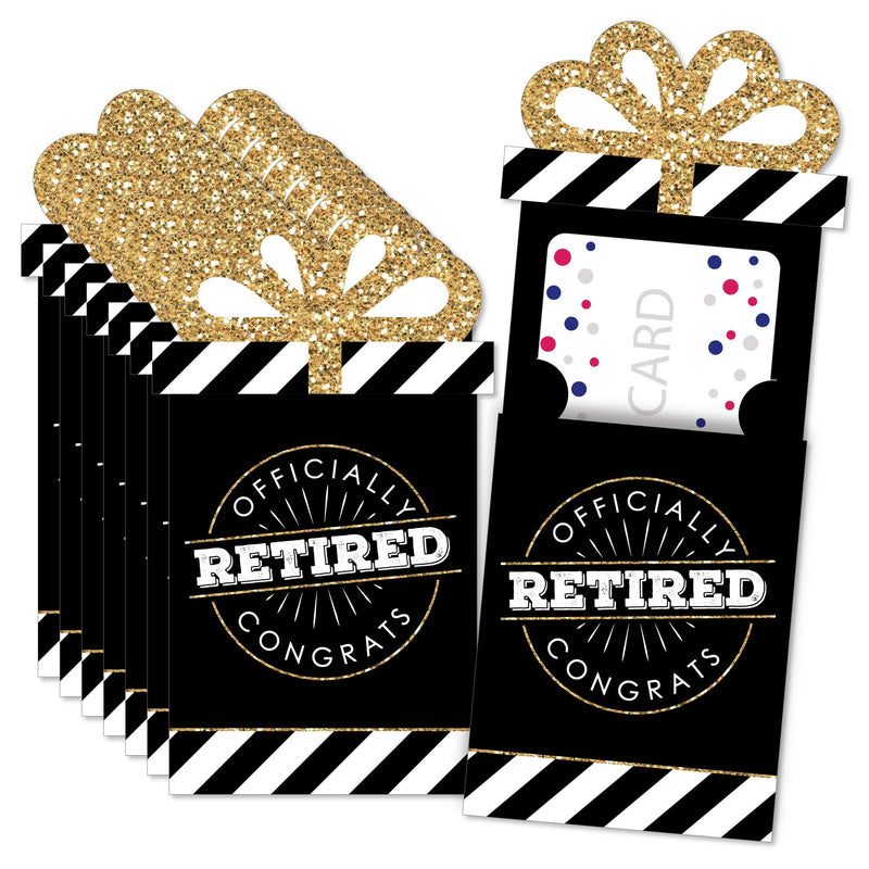 Happy Retirement - Retirement Party Money and Gift Card Sleeves - Nifty Gifty Card Holders - Set of 8