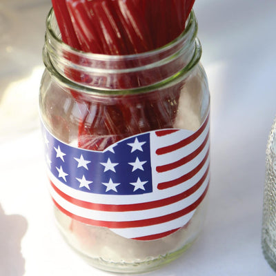 Stars & Stripes - DIY Party Supplies - Memorial Day, 4th of July and Labor Day USA Patriotic Party DIY Wrapper Favors & Decorations - Set of 15