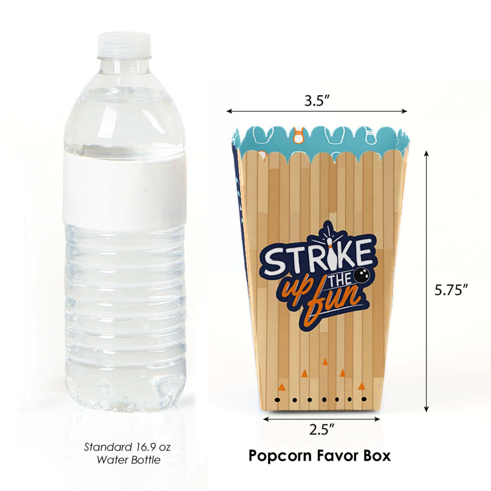 Strike Up the Fun - Bowling - Birthday Party or Baby Shower Favor Popcorn Treat Boxes - Set of 12