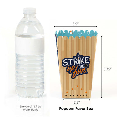 Strike Up the Fun - Bowling - Birthday Party or Baby Shower Favor Popcorn Treat Boxes - Set of 12