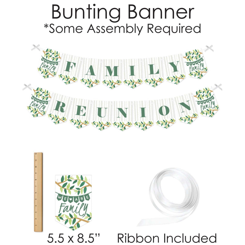 Family Tree Reunion - Banner and Photo Booth Decorations - Family Gathering Party Supplies Kit - Doterrific Bundle