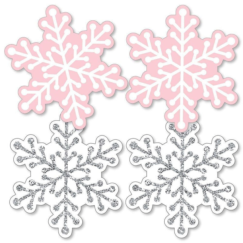 Pink Winter Wonderland - Holiday Snowflake Decorations DIY Holiday Snowflake Birthday Party and Baby Shower Essentials - Set of 20