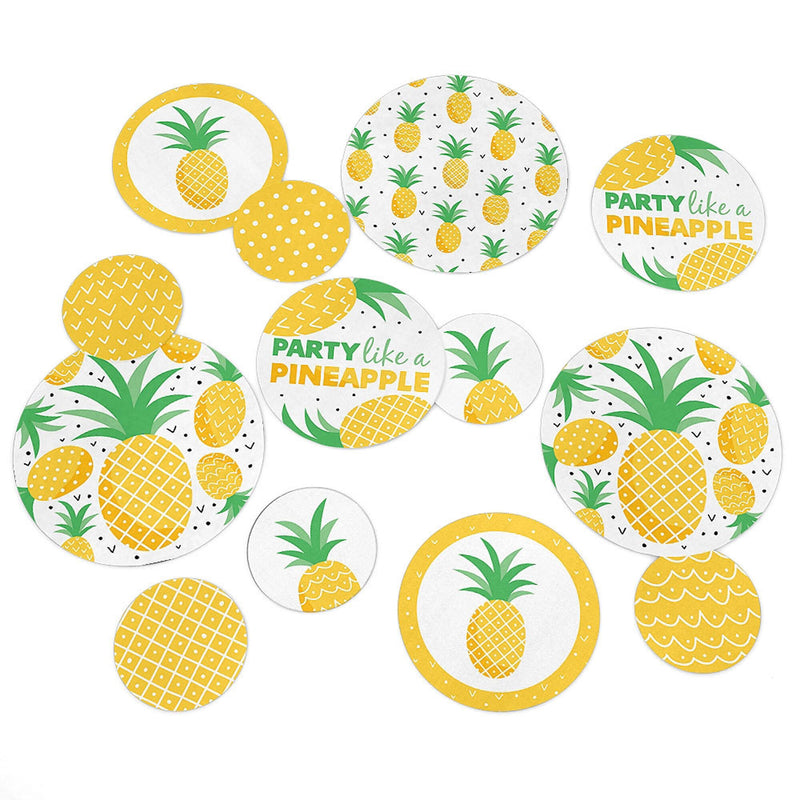 Tropical Pineapple - Summer Party Giant Circle Confetti - Party Decorations - Large Confetti 27 Count