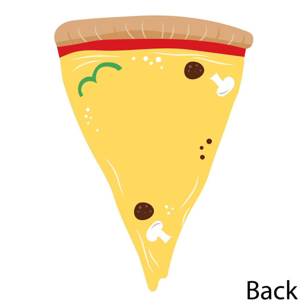 Pizza Party Time - Shaped Thank You Cards - Baby Shower or Birthday Party Thank You Note Cards with Envelopes - Set of 12