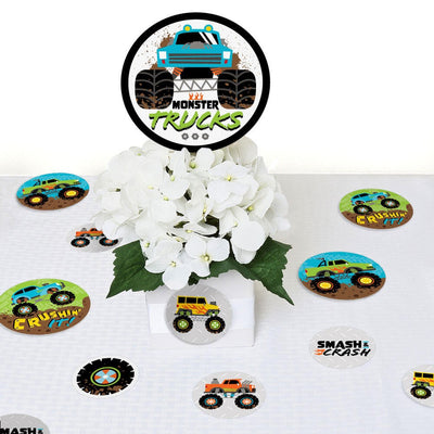 Smash and Crash - Monster Truck - Boy Birthday Party Giant Circle Confetti - Party Decorations - Large Confetti 27 Count