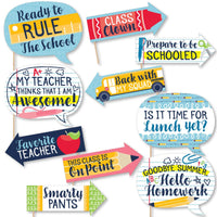 Funny Back To School - 10 Piece First Day of School Classroom Photo Booth Props Kit