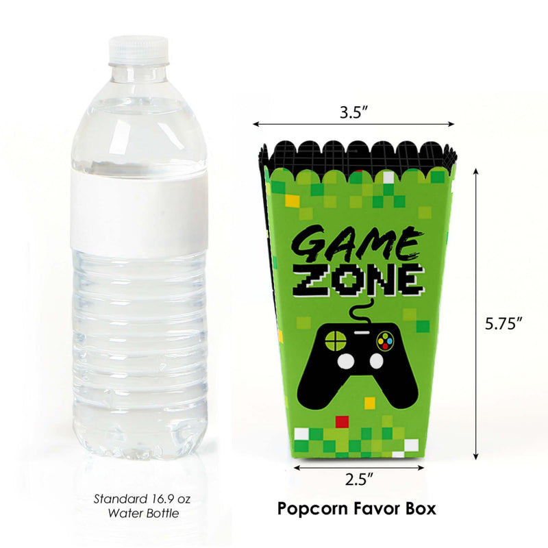 Game Zone - Pixel Video Game Party or Birthday Party Favor Popcorn Treat Boxes - Set of 12
