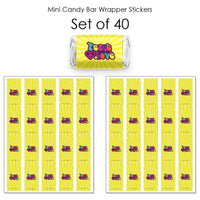 60's Hippie - Mini Candy Bar Wrapper Stickers - 1960s Groovy Party Small Favors - 40 Count