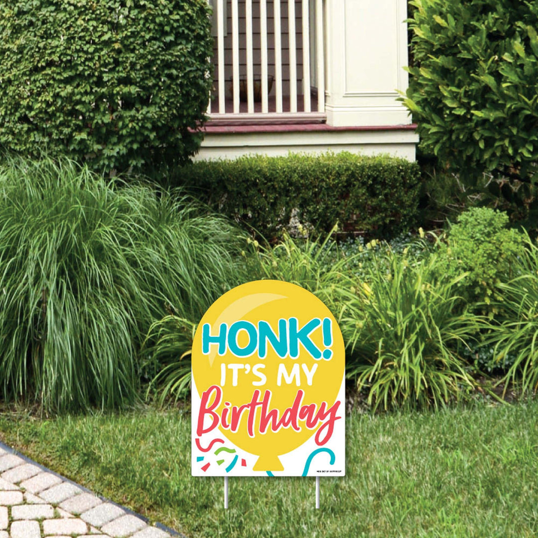 Honk, It's My Birthday - Outdoor Lawn Sign - Birthday Party Parade Yard Sign - 1 Piece