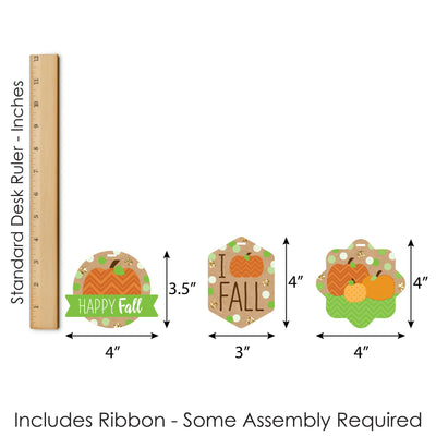 Pumpkin Patch - Assorted Hanging Fall, Halloween or Thanksgiving Party Favor Tags - Gift Tag Toppers - Set of 12