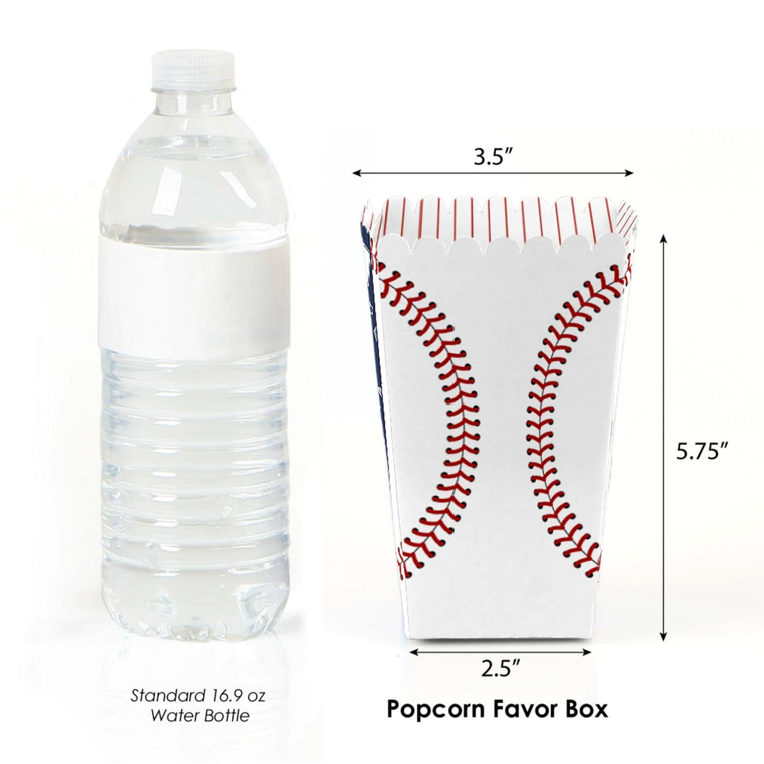 Batter Up - Baseball - Baby Shower or Birthday Party Favor Popcorn Treat Boxes - Set of 12