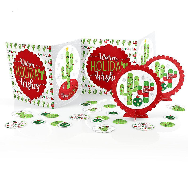 Merry Cactus - Christmas Cactus Party Centerpiece and Table Decoration Kit