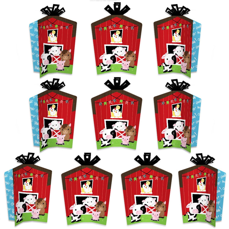 Farm Animals - Table Decorations - Barnyard Baby Shower or Birthday Party Fold and Flare Centerpieces - 10 Count