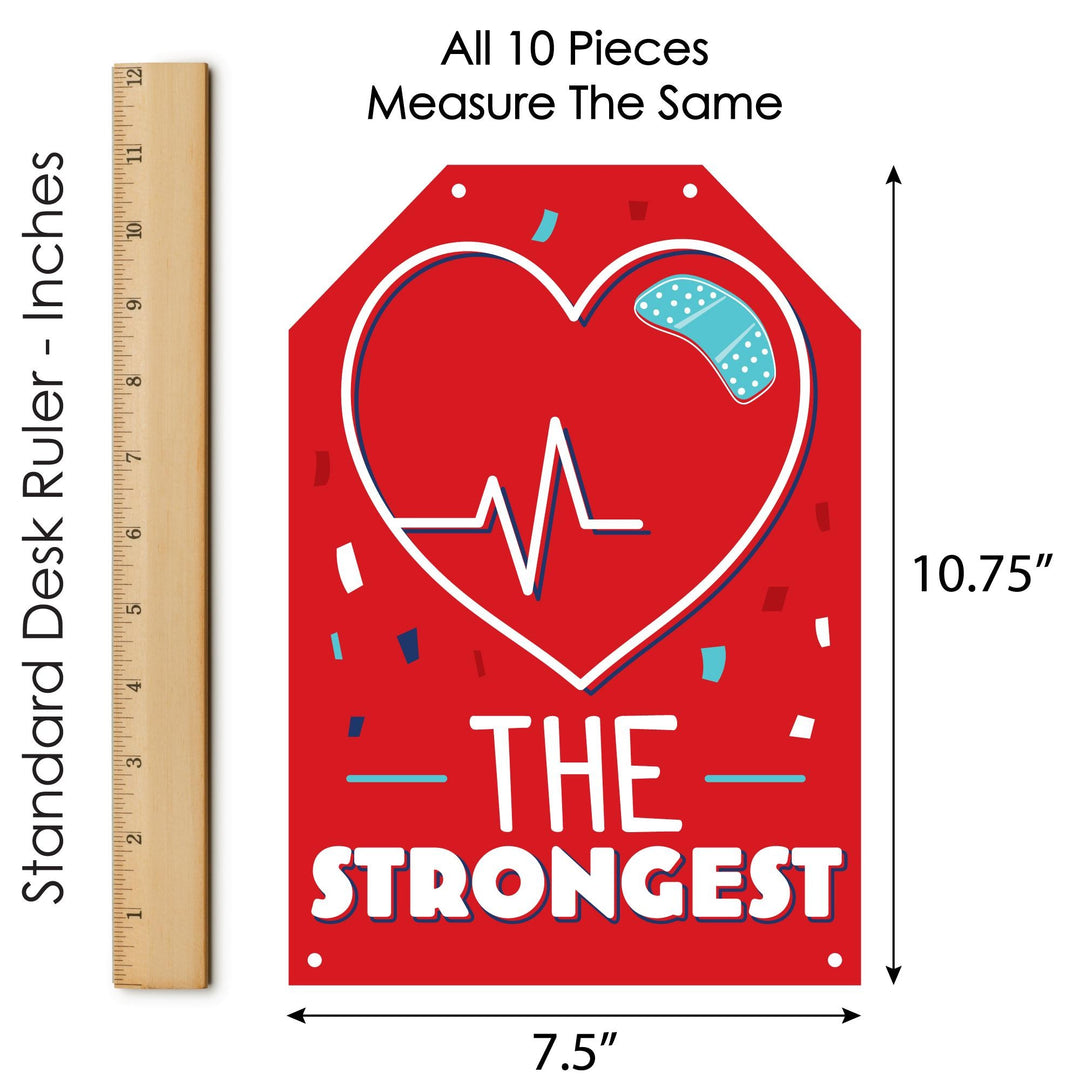 Happy Heartiversary - Hanging Vertical Paper Door Banners - CHD Awareness Wall Decoration Kit - Indoor Door Decor