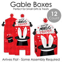 Ta-Da, Magic Show - Treat Box Party Favors - Magical Birthday Party Goodie Gable Boxes - Set of 12