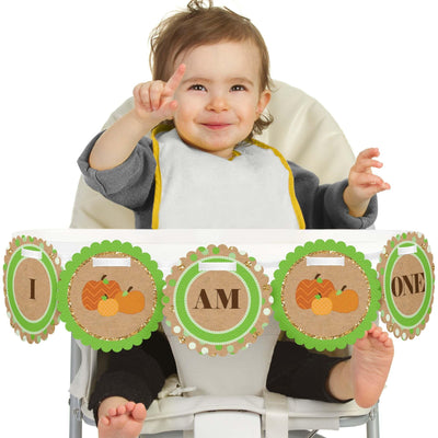 Pumpkin Patch 1st Birthday - I am One - First Birthday High Chair Banner
