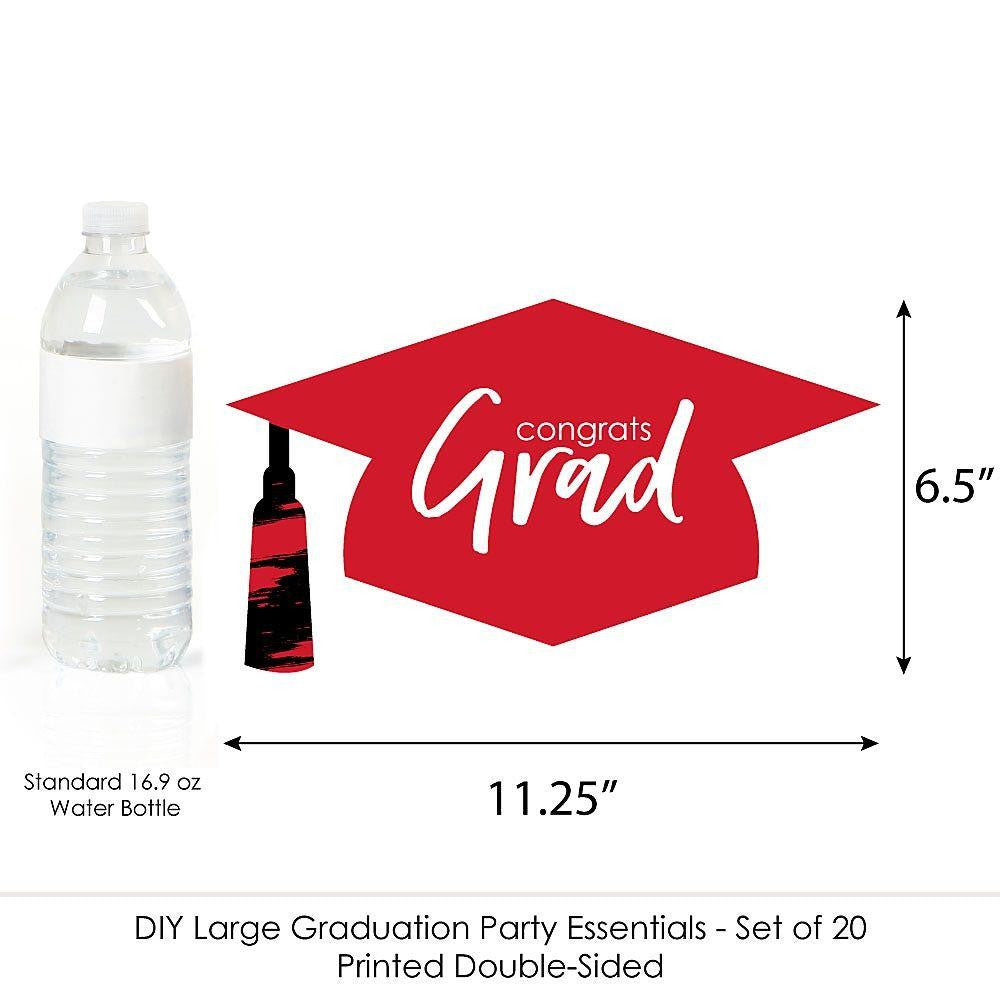 Red Grad - Best is Yet to Come - Graduation Hat Decorations DIY Large Red Graduation Party Essentials - 20 Count