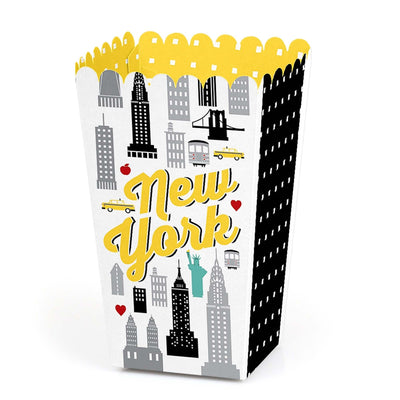 NYC Cityscape - New York City Party Favor Popcorn Treat Boxes - Set of 12