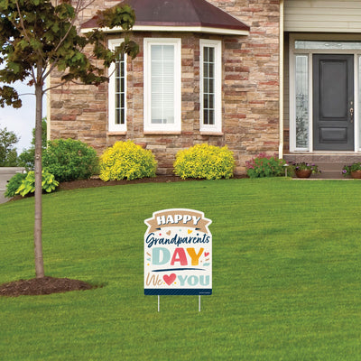 Happy Grandparents Day - Outdoor Lawn Sign - Grandma & Grandpa Party Yard Sign - 1 Piece