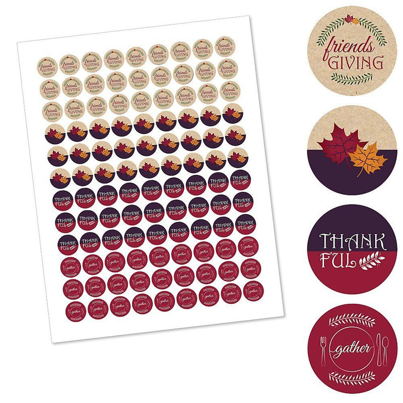 Friends Thanksgiving Feast - Friendsgiving Party Round Candy Sticker Favors - Labels Fit Hershey&