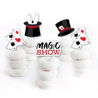Ta-Da, Magic Show - Dessert Cupcake Toppers - Magical Birthday Party Clear Treat Picks - Set of 24