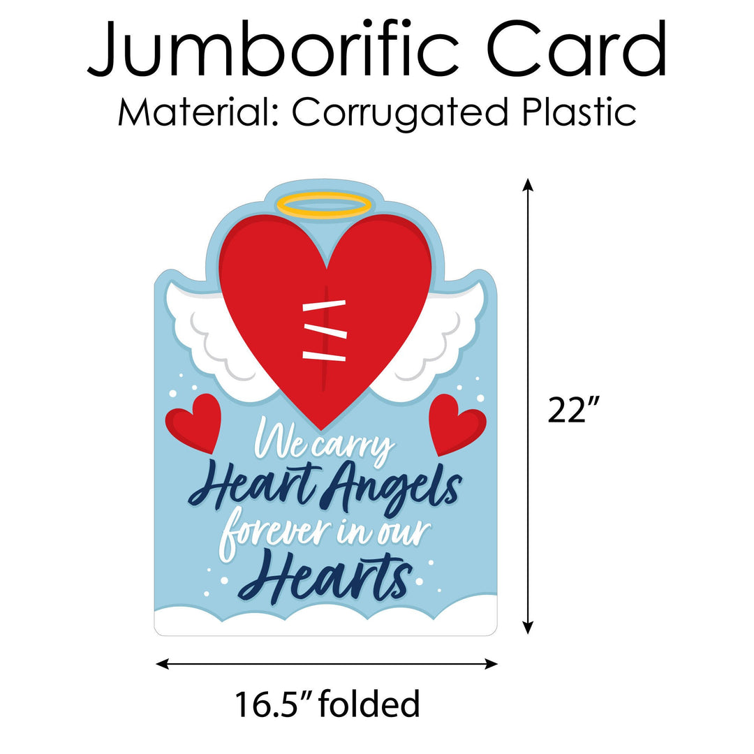 Heart Angel - Sympathy Giant Greeting Card - Big Shaped Jumborific Card - 16.5 x 22 inches