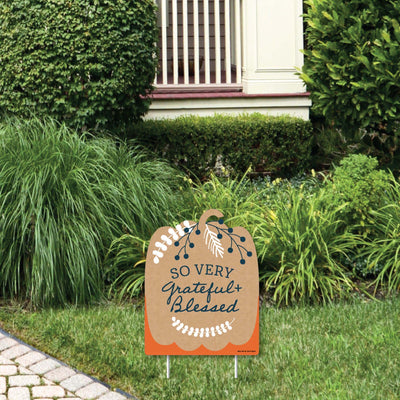 Happy Thanksgiving - Outdoor Lawn Sign - Fall Harvest Party Yard Sign - 1 Piece