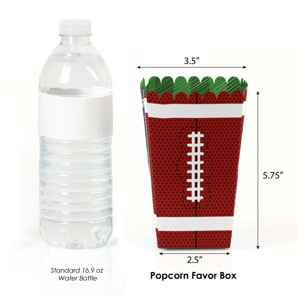End Zone - Football - Baby Shower or Birthday Party Favor Popcorn Treat Boxes - Set of 12