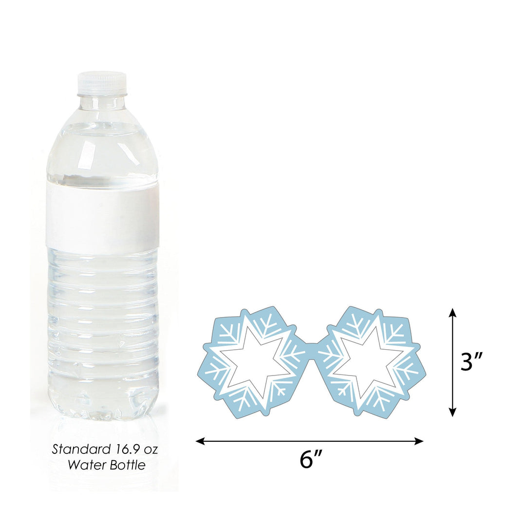 Winter Wonderland Glasses and Headpieces - Paper Card Stock Snowflake Holiday Party and Winter Wedding Photo Booth Props Kit - 10 Count