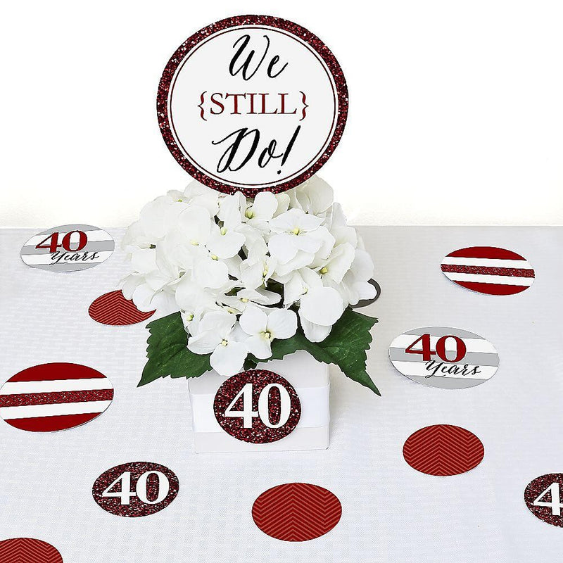 We Still Do - 40th Wedding Anniversary - Wedding Anniversary Giant Circle Confetti - Ruby Anniversary Party Decorations - Large Confetti 27 Count