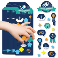 Blast Off to Outer Space - Rocket Ship Birthday Party Favor Kids Stickers - 16 Sheets - 256 Stickers