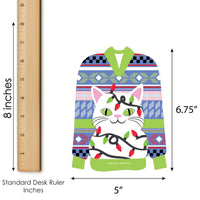 Wild and Ugly Sweater Party - Bar Bingo Cards and Markers - Holiday and Christmas Animals Party Shaped Bingo Game - Set of 18