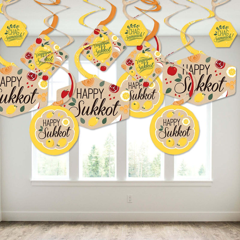 Sukkot - Sukkah Jewish Holiday Hanging Decor - Party Decoration Swirls - Set of 40