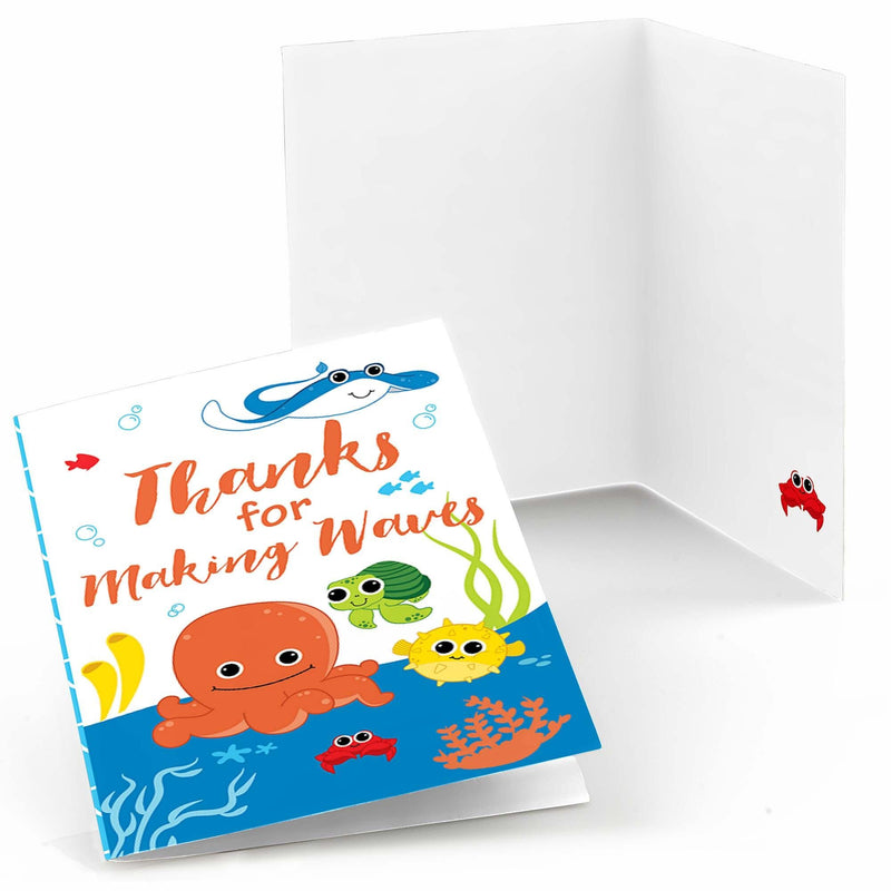 Under The Sea Critters - Baby Shower Thank You Cards - 8 ct
