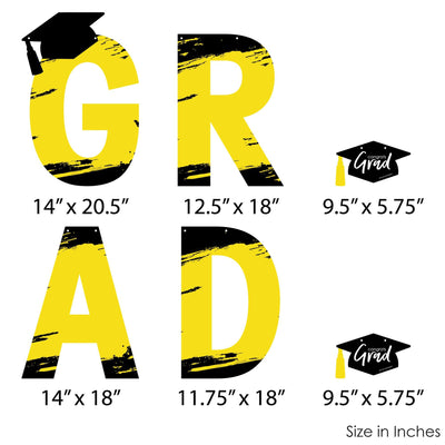 Yellow Grad - Best is Yet to Come - Large Yellow Graduation Party Decorations - GRAD - Outdoor Letter Banner