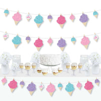 Scoop Up The Fun - Ice Cream - Sprinkles Party DIY Decorations - Clothespin Garland Banner - 44 Pieces