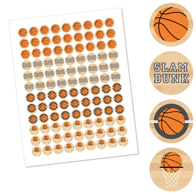 Nothin' But Net - Basketball - Round Candy Labels Party Favors - Fits Hershey's Kisses - 108 ct