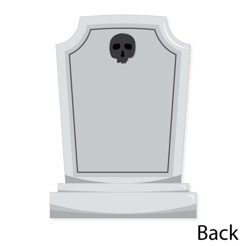 Graveyard Tombstones - Shaped Thank You Cards - Halloween Party Thank You Note Cards with Envelopes - Set of 12