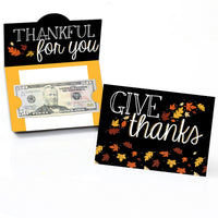 Give Thanks - Thanksgiving Party Money and Gift Card Holders - Set of 8