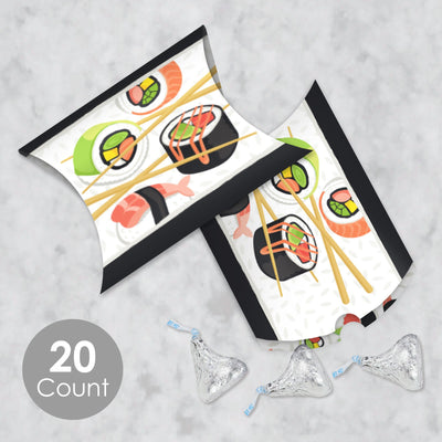 Let's Roll - Sushi - Favor Gift Boxes - Japanese Party Petite Pillow Boxes - Set of 20