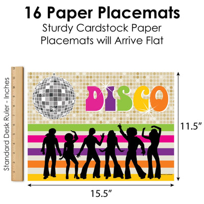 70's Disco - Party Table Decorations - 1970s Disco Fever Party Placemats - Set of 16