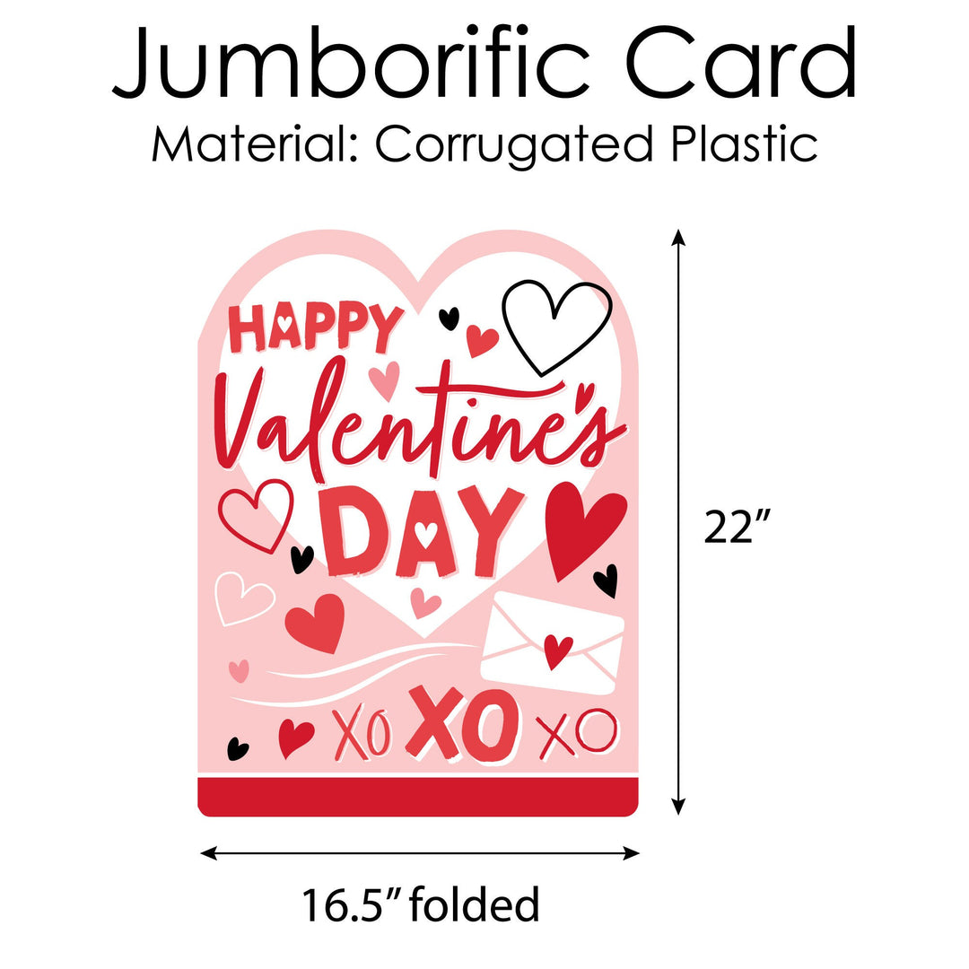 Happy Valentine's Day - Kids Valentine's Day Giant Greeting Card - Big Shaped Jumborific Card - 16.5 x 22 inches