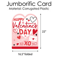 Happy Valentine's Day - Kids Valentine's Day Giant Greeting Card - Big Shaped Jumborific Card - 16.5 x 22 inches