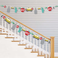 NYC Cityscape - New York City Party DIY Decorations - Clothespin Garland Banner - 44 Pieces