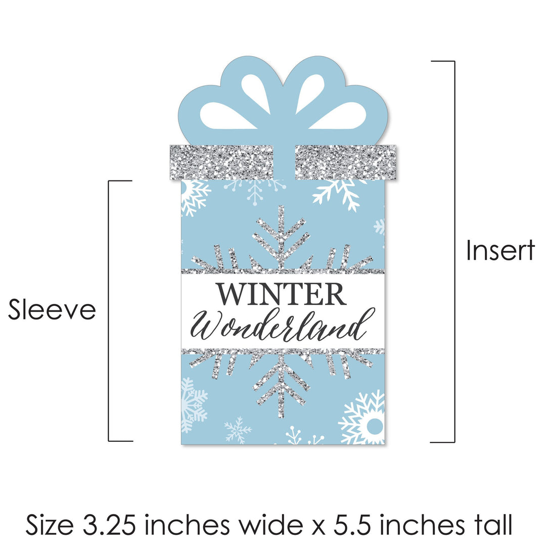 Winter Wonderland - Snowflake Holiday Party and Winter Wedding Money and Gift Card Sleeves - Nifty Gifty Card Holders - Set of 8